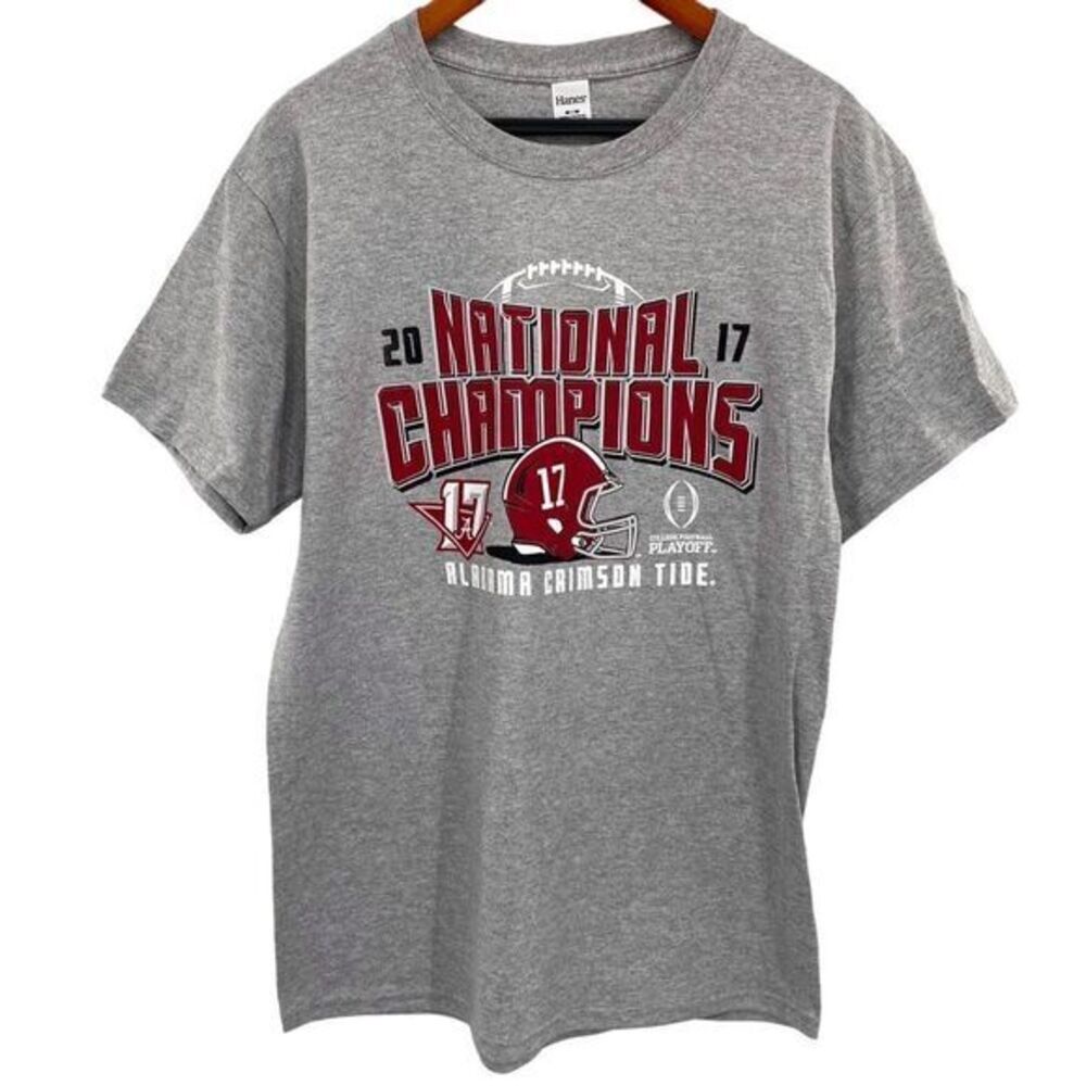 Alabama Crimson Tide National Champions 2017 Men’s Gray Tee Shirt New